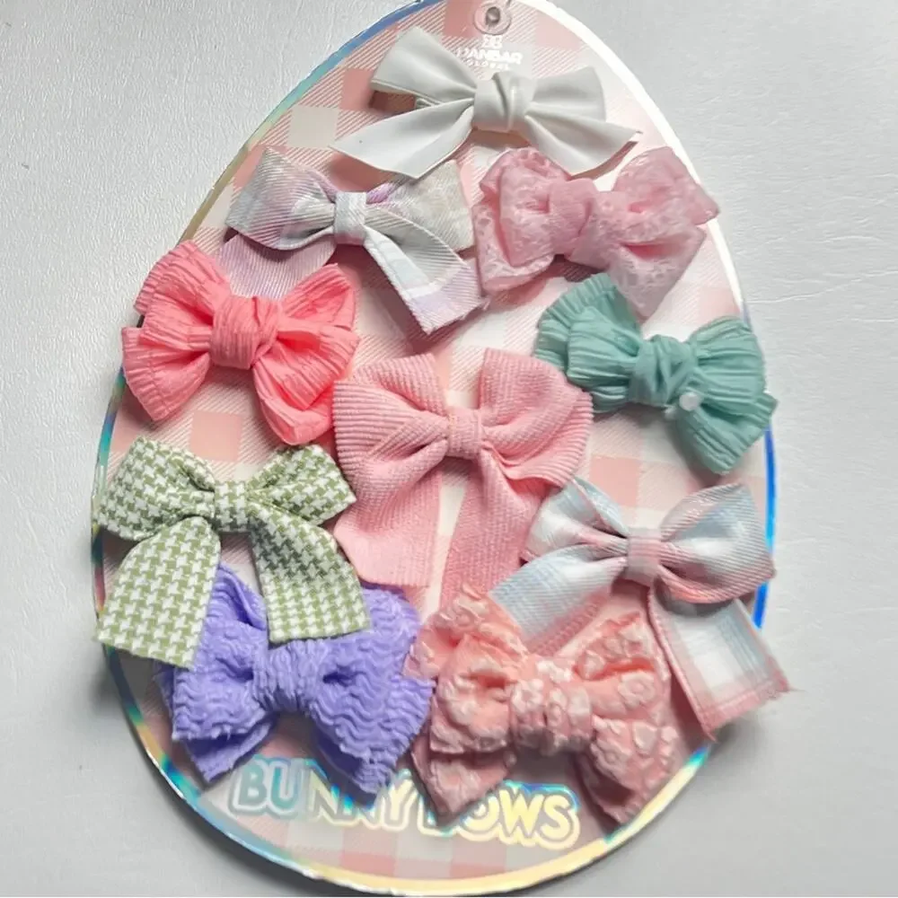 Bunny Bows Multi color and Pack Hair Accessories Bows Set NWT
